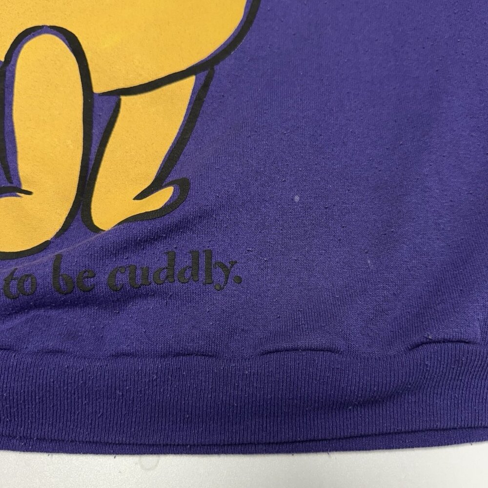 Vintage Winnie The Pooh Sweatshirt Oversized L Purple Crew Neck Cartoon 90s Y2K - Picture 8 of 16